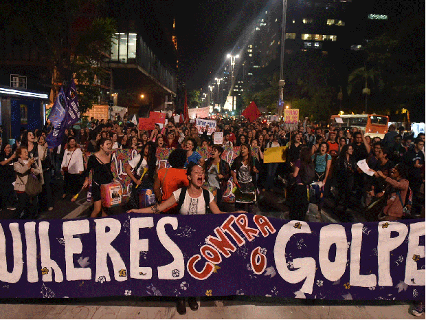 Women's protest against the coup, Brazil.
