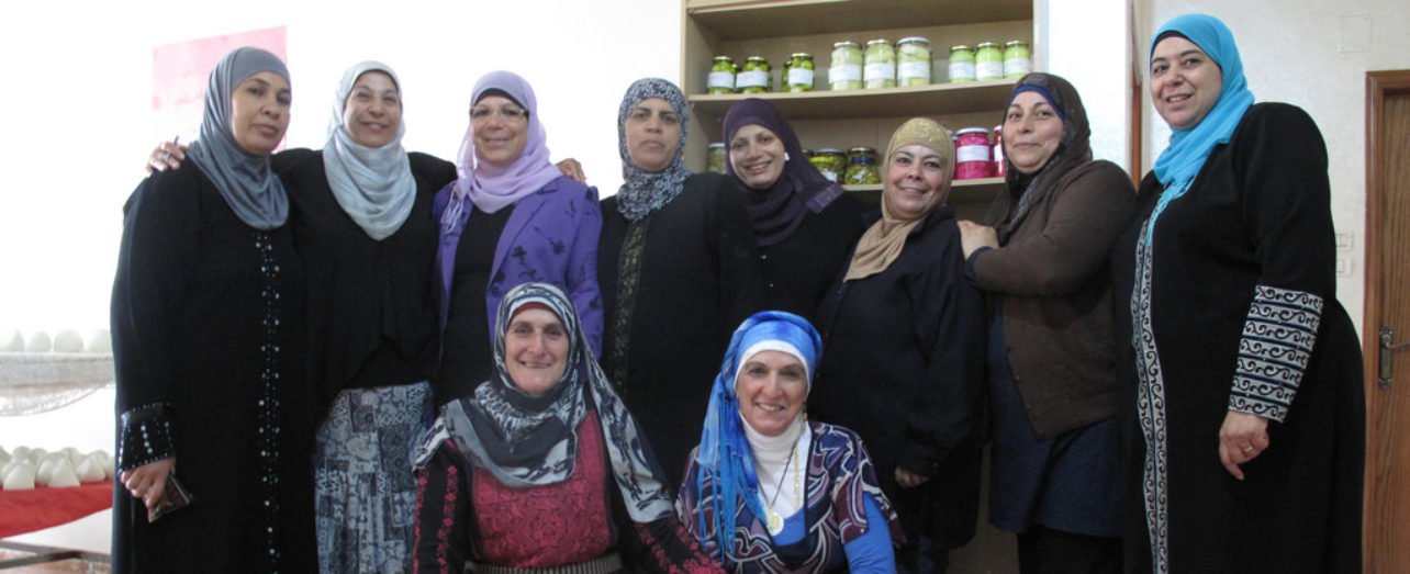 Group photo of women's cooperative, Palestine.