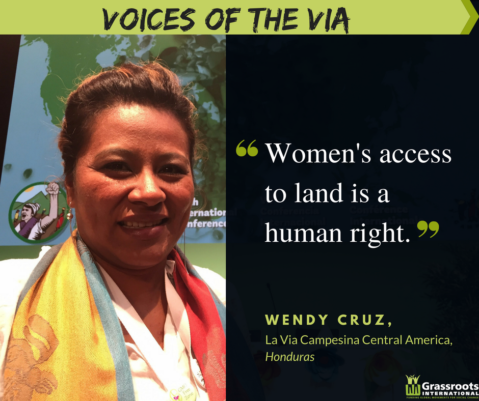 Wendy Cruz of La Via Campesina Central America, Honduras.