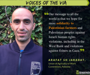 Arafat Sh Jarada of the Union of Agricultural Work Committees, Palestine.