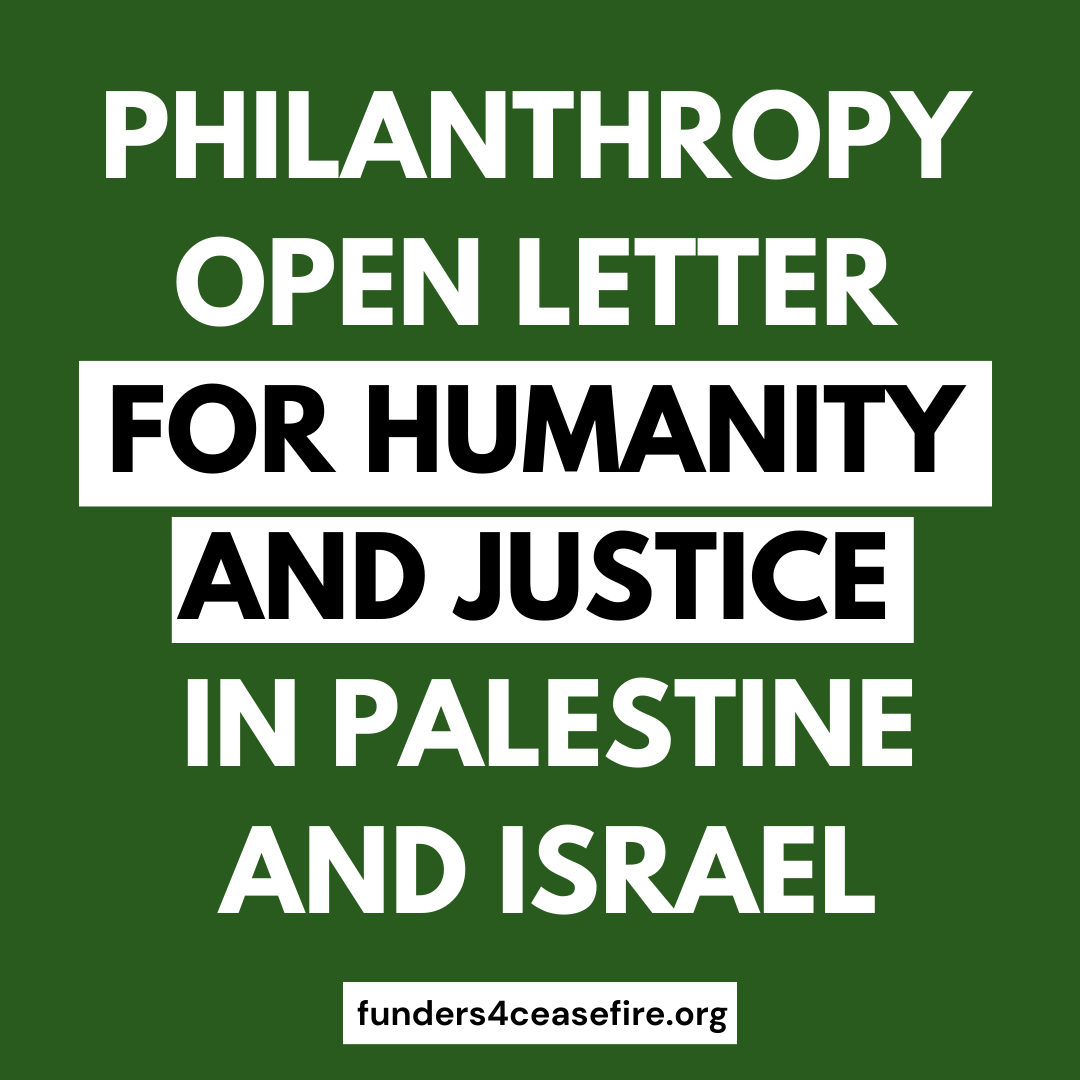 Philanthropy Open Letter for Humanity and Justice