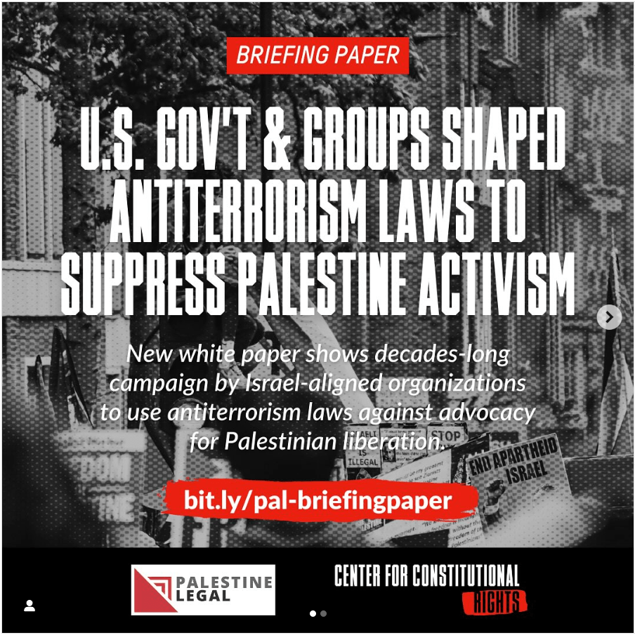 Report Exposes Root of US Anti-Terrorism Laws: Targeting Palestine